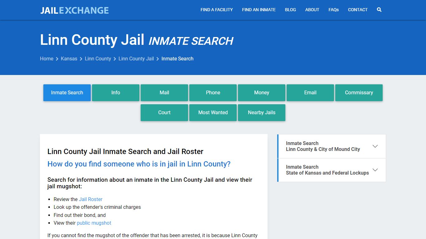 Inmate Search: Roster & Mugshots - Linn County Jail, KS